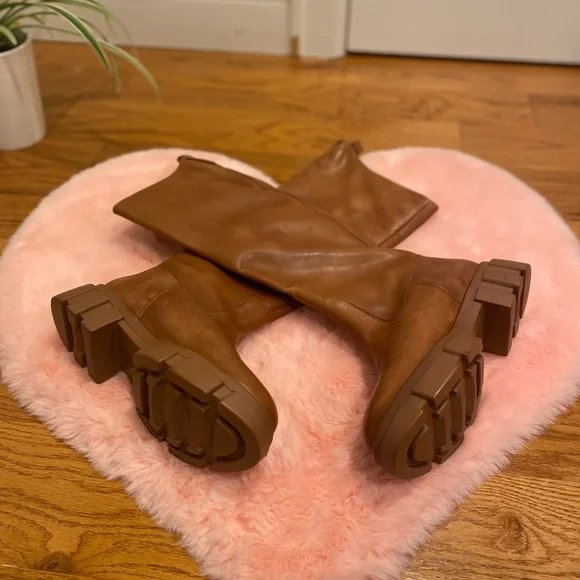 Free People Brooks Caramel Tall Boots size 38 - Picture 14 of 14